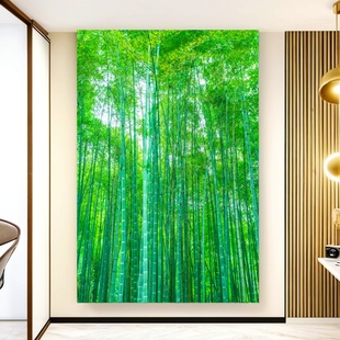 绿色竹林墙贴纸墙贴自粘玄关书房办公室护眼竹子风景装饰画墙壁画