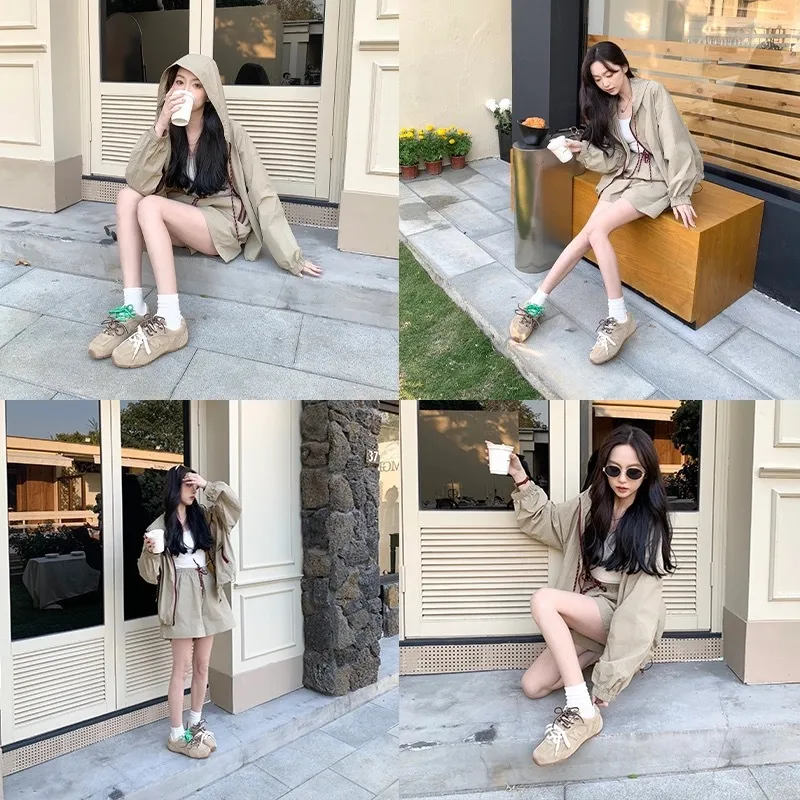 miu家同款鞋联名复古德训鞋女2025春新款拼色网面透气运动阿甘鞋