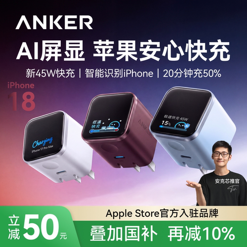【首创AI屏显】45W安心充smart+