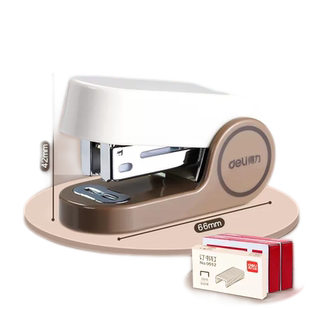 得力小号订书机迷你订书器高颜值学生办公用便携式省力小型书钉ins女生可爱装订试卷文件订书钉机文具用品