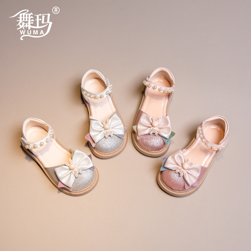 232337舞玛女童鞋子真皮小公主鞋2023新款夏季可爱软底夏凉鞋