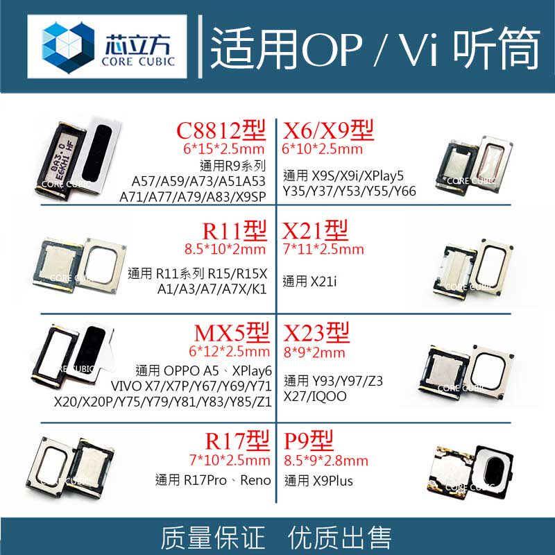 适用VIVOx6x7x9x20y66y67y85手机OPPOR9R11R15A59A1A3A5A7xA5听筒