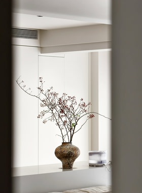 红色山归来干支干花花束红果禅意中式家居软装展厅侘寂风摆件