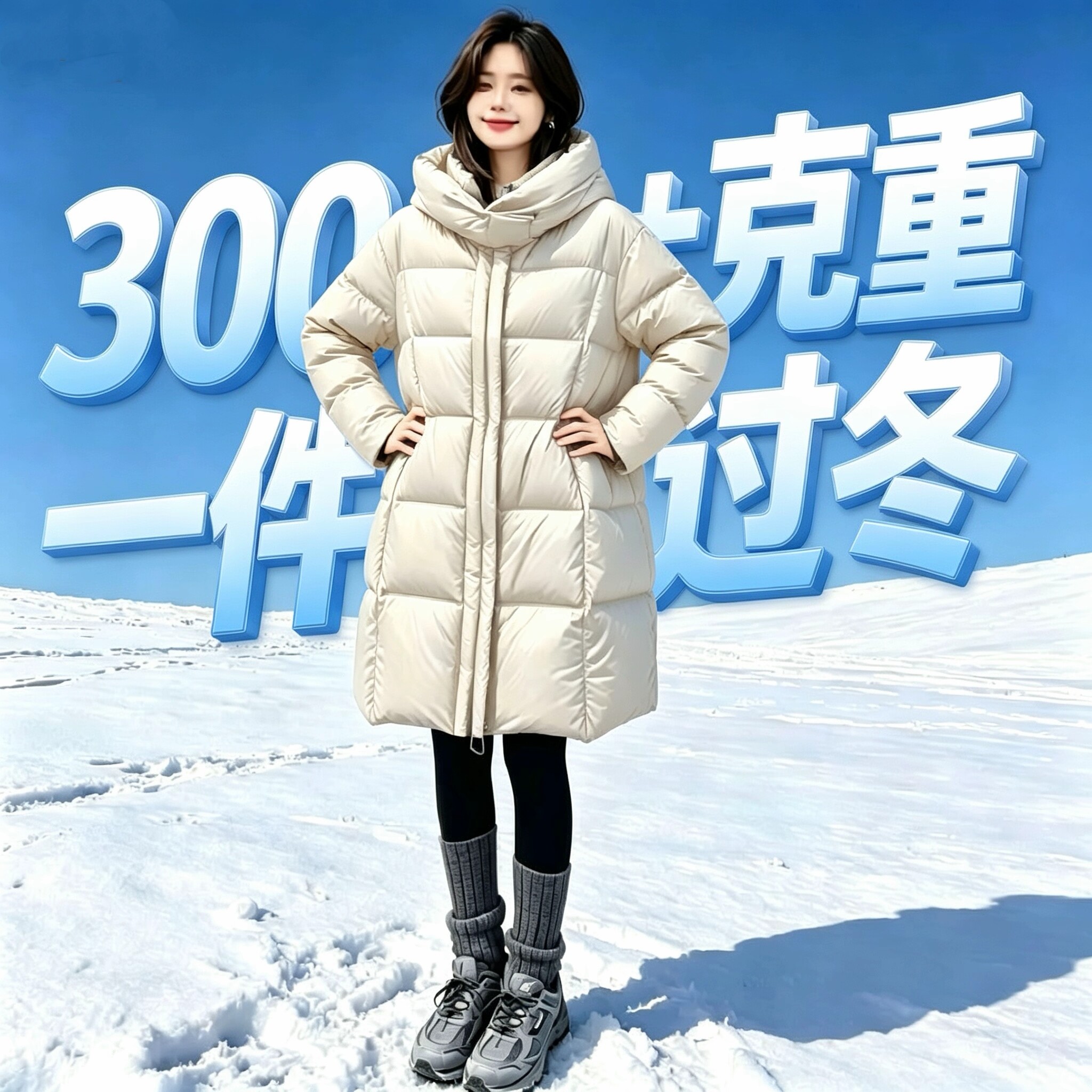 90白鸭绒加厚抗寒女款羽绒服