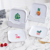 骨碟家用餐桌垃圾盘放鱼刺小方盘塑料渣盘北欧创意装 骨头吐骨碟子