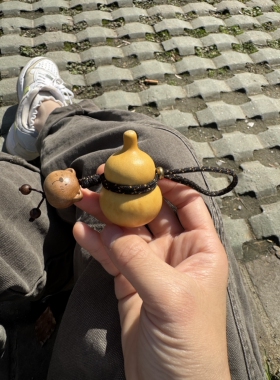 小葫芦防丢绳奶瓶八宝挂绳腰绳福禄棉绳意桃木小熊复古可调节铜珠