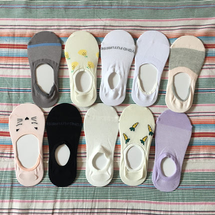 外贸日系原单袜子女隐形袜浅口船袜春夏秋纯棉吸汗透气休闲袜子
