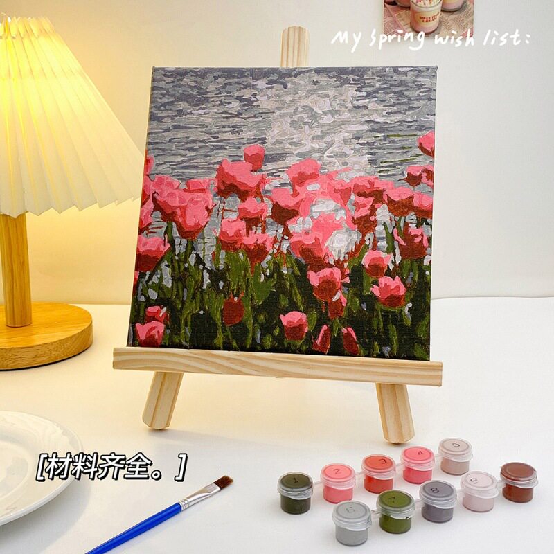 DIY 디지털 유화 풍경 유화 채우기 색칠 그림 수공예품 수채화 손으로 그린 ??꽃 장식 그림