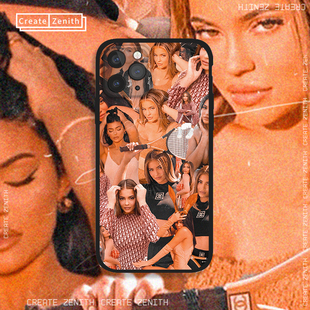 复古Kylie Jenner卡戴珊插图适用于苹果17小米17华为荣耀OPPO手机壳全包硅胶软壳