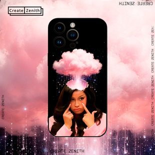 原創(chuàng)Cardi 適用于蘋(píng)果17小米15華為榮耀OPPO手機(jī)殼液態(tài)硅膠軟殼 B卡迪B勇闖法院抽象表情包蘑菇云爆炸pop