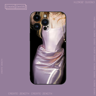 复古审美绝美辣妹气场礼服裙 华丽丝绸ins性感女神适用于苹果17小米17红米华为荣耀OPPO手机壳液态硅胶软壳