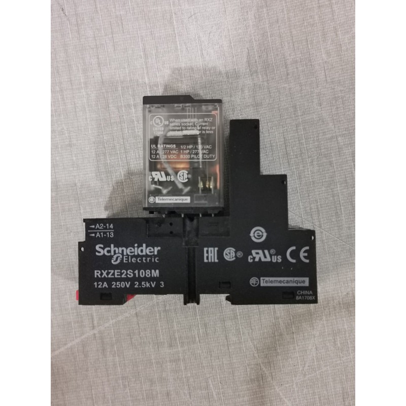 批量 2 件 施耐德电动 RXM2AB1BD & RXZE2S108M 继电器插座