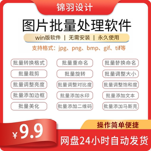 图片批量处理软件格式转换重命名加二维码加水印边框调整大小工具