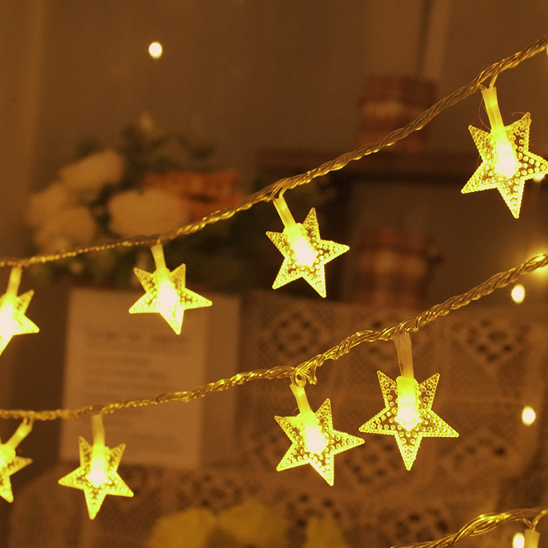 满天星led星星五角星灯串电池彩灯婚庆卧室布置节日圣诞装饰灯