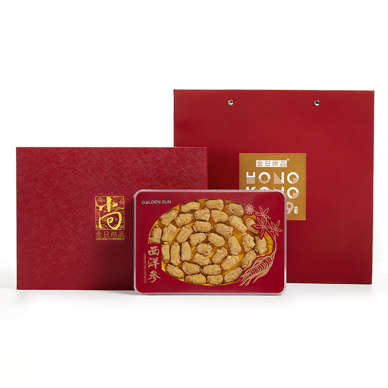 金日牌西洋参礼盒官方正品旗舰店美国进口花旗参段粒头参送礼长辈