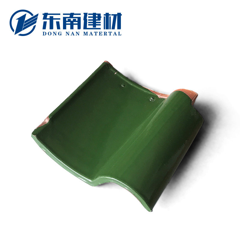 琉璃瓦  屋顶复古西班牙 孔雀绿色中式新农村别墅陶瓷陶土小瓦片