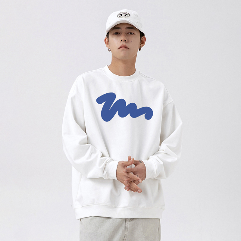 WASSUP潮牌清仓大甩卖加绒白色圆领卫衣男女生情侣款宽松美式休闲