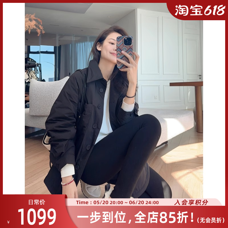 美洋MEIYANG【现货】黑桃夹子鹅绒服 高密记忆BF长袖衬衫轻羽绒