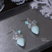 霜山雾莓 Missing原创草莓早春薄荷绿白水晶圣诞新年耳饰耳夹