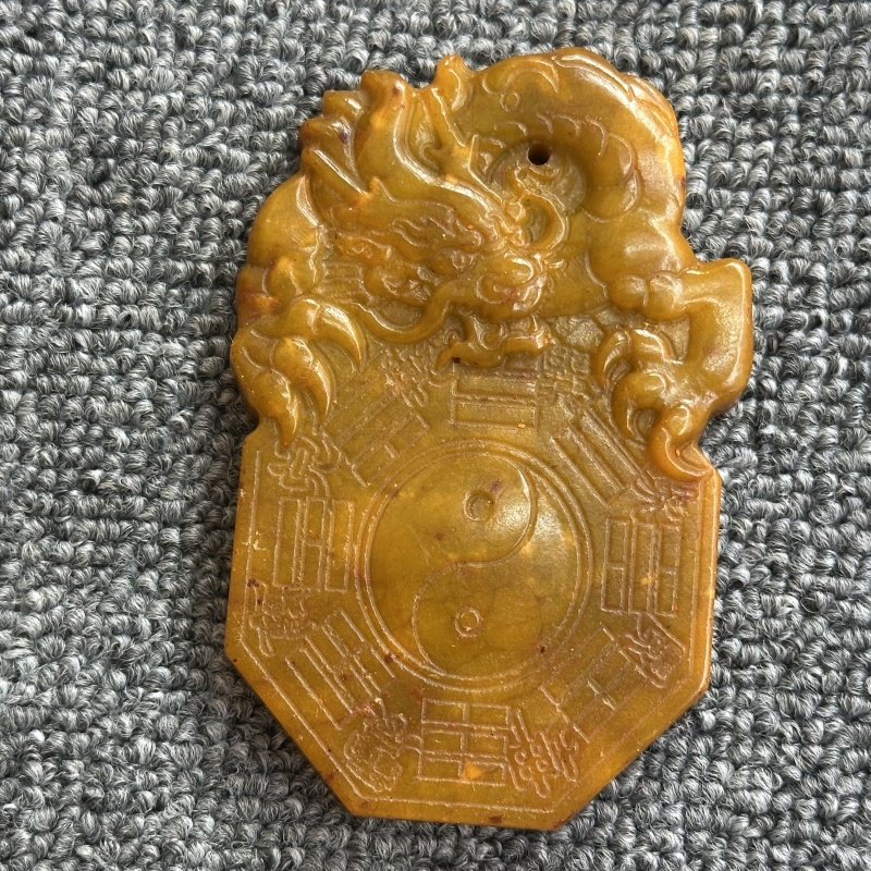 古玩岫玉工艺玉雕高古玉老玉捡漏做旧玉佩玉璧摆件玉石车挂件龙牌