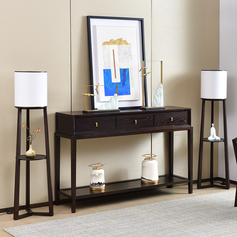 苏睿新中式实木设计师玄关台