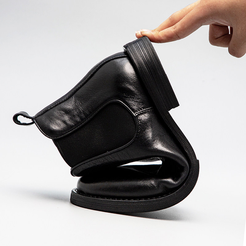 CHELSEA BOOTS MENS BRITISH LEATHER SPRING AND AUTUMN BOOTS TOP LAYER COWHIDE PERSONALITY SLEEVE MARTIN BOOTS TIDE ONE FOOT MENS BOOTS