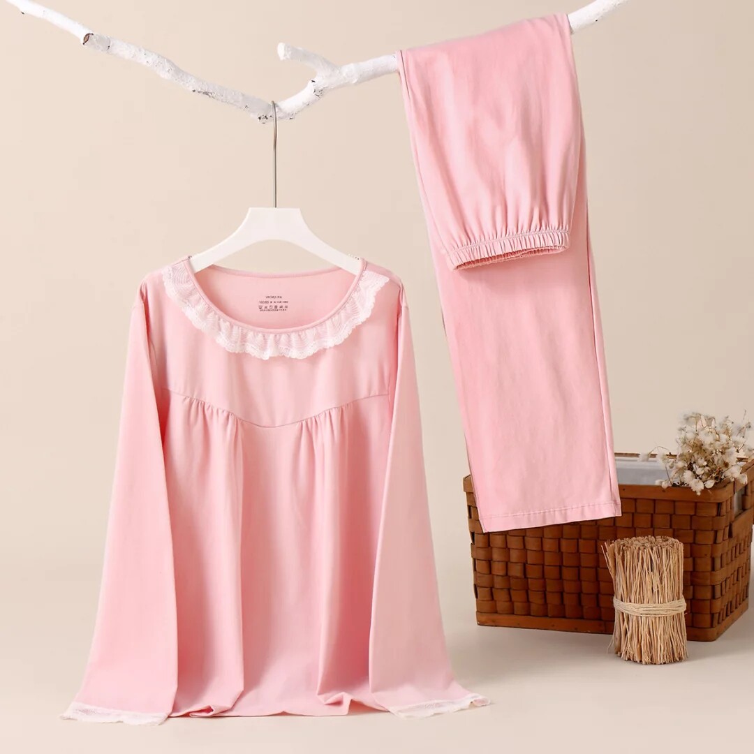 芬怡女甜美家居服蕾丝边