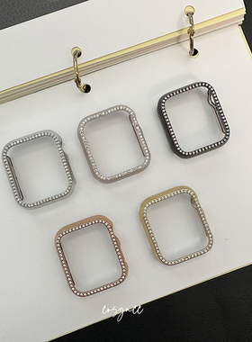 cosyacc适用iWatch91011代se苹果手表保护套硬壳镶钻半包镂空表壳