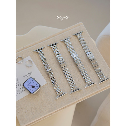 cosyacc 适用苹果手表iWatch910代se银色金属表带合辑百搭s11表带