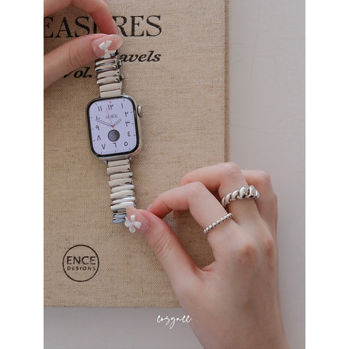 cosyacc 适用苹果手表电镀金属iwatch910代se高级小蛮腰s11表带