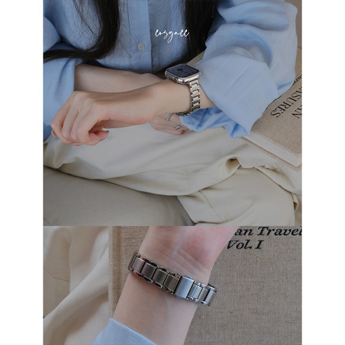 cosyacc 适用苹果手表金属iwatch8910代不锈钢高级小蛮腰s11表带