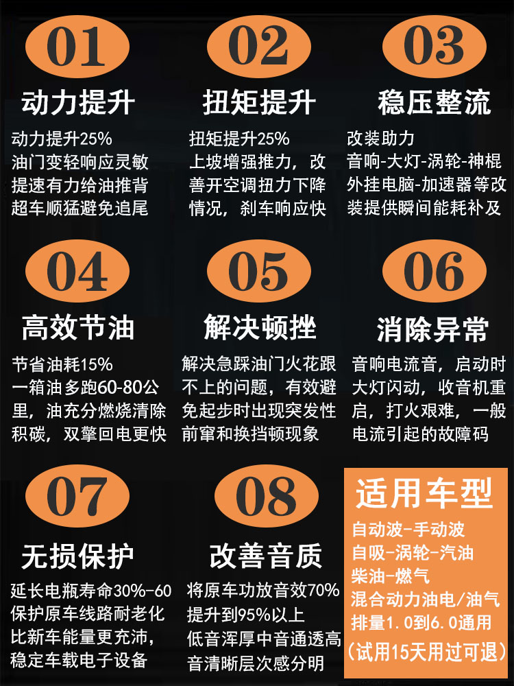 力动点火增强器改装整流器电子稳压汽车音响功放王子力动