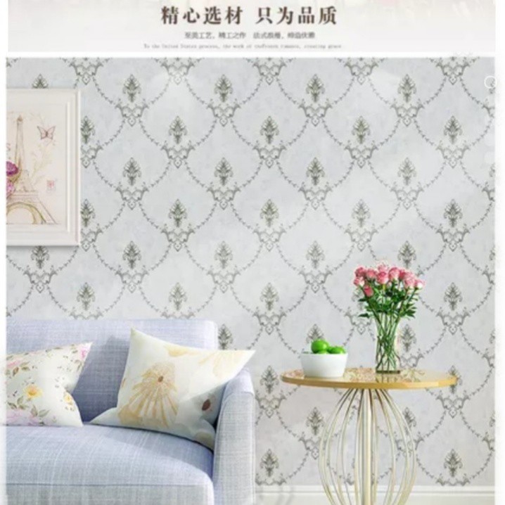 新款墨客三甲奢华3D立体浮雕压花防水小欧花壁纸客厅电视背景墙纸