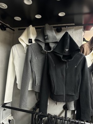 双面德绒高领卫衣女春秋冬内搭立领打底衫小个子洋气拉链开衫外套