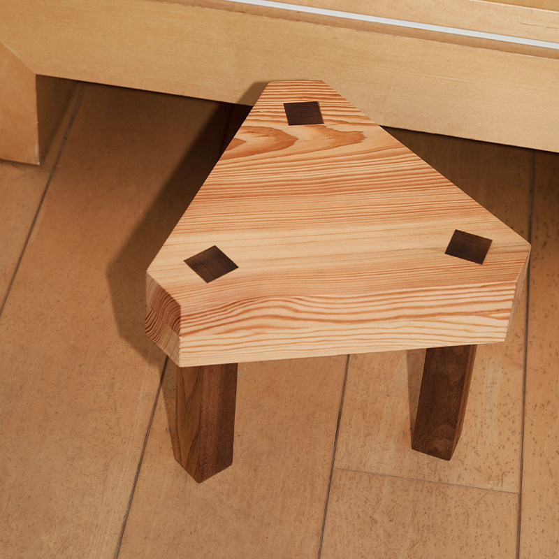 手工实木三角凳复古拼色小凳子