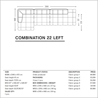Комбинация 22 левой длины 386 заказа 8-12 месяцев