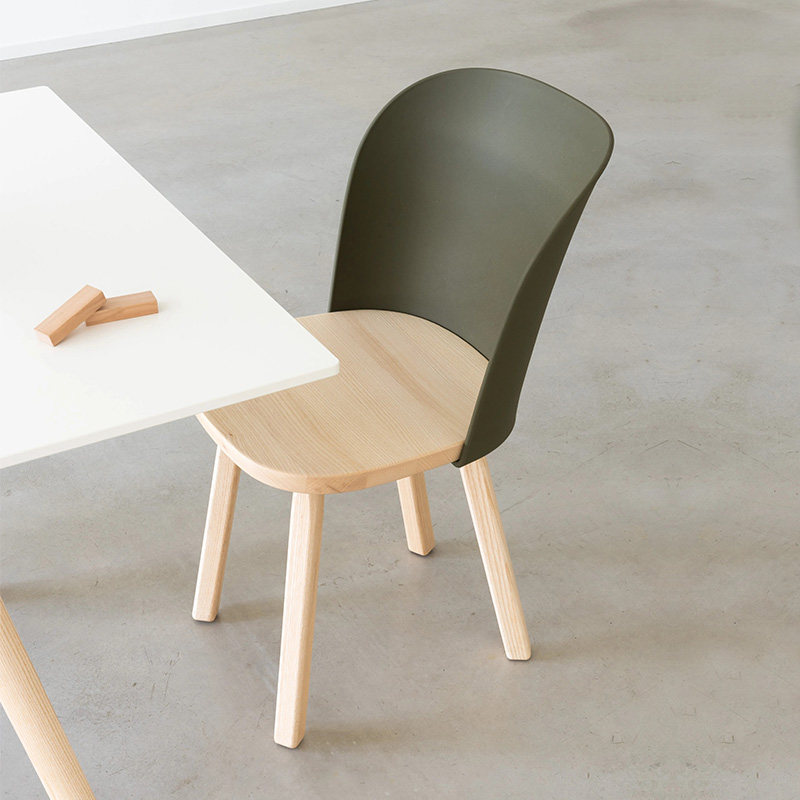 sort意大利MAGIS帽檐椅现代简约设计师餐椅塑料靠背实木椅Alpina