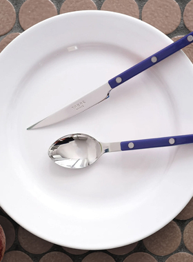 sort法国Sabre Paris海军蓝色亮面西餐具刀叉勺法式复古北欧现代