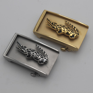 天地盖不锈钢无牙无孔腰带内穿皮带头男平滑卡槽自动扣3.5 3.8cm