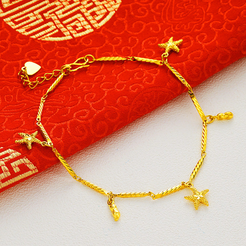 欧币金新款脚链女士越南沙金韩版时尚脚链饰品镀金脚饰女