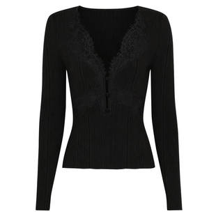 上衣气质网红打底上衣女 通勤针织面料长袖 2635高品质春秋新款 时尚