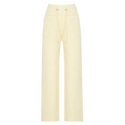 2629高品质春秋新款时尚通勤网红简约舒适显瘦窄版直筒针织长裤女