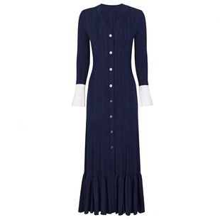 显瘦气质大摆连衣裙 通勤品质针织修身 2618高品质欧美春秋新款 时尚