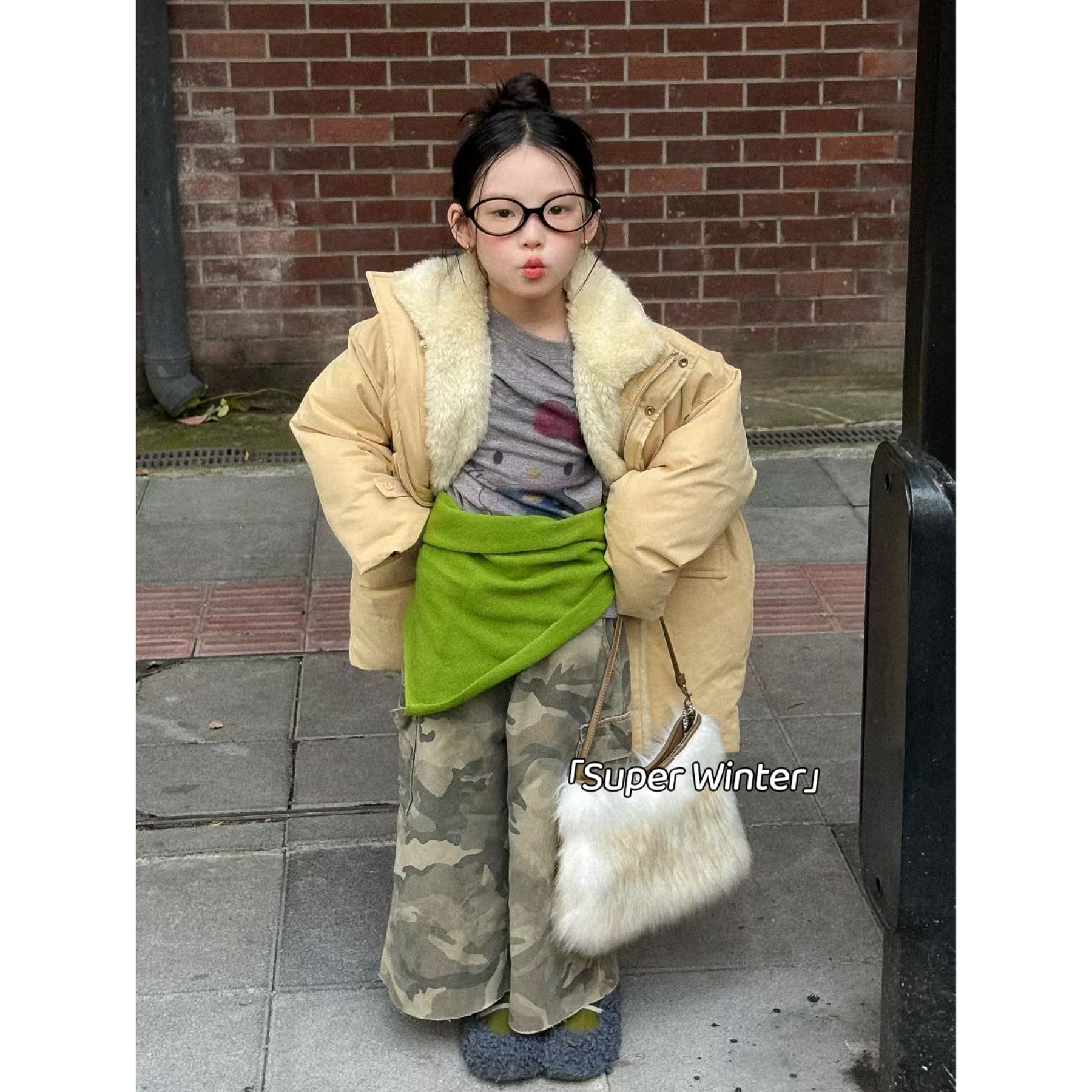 女童冬季加厚毛毛棉服外套