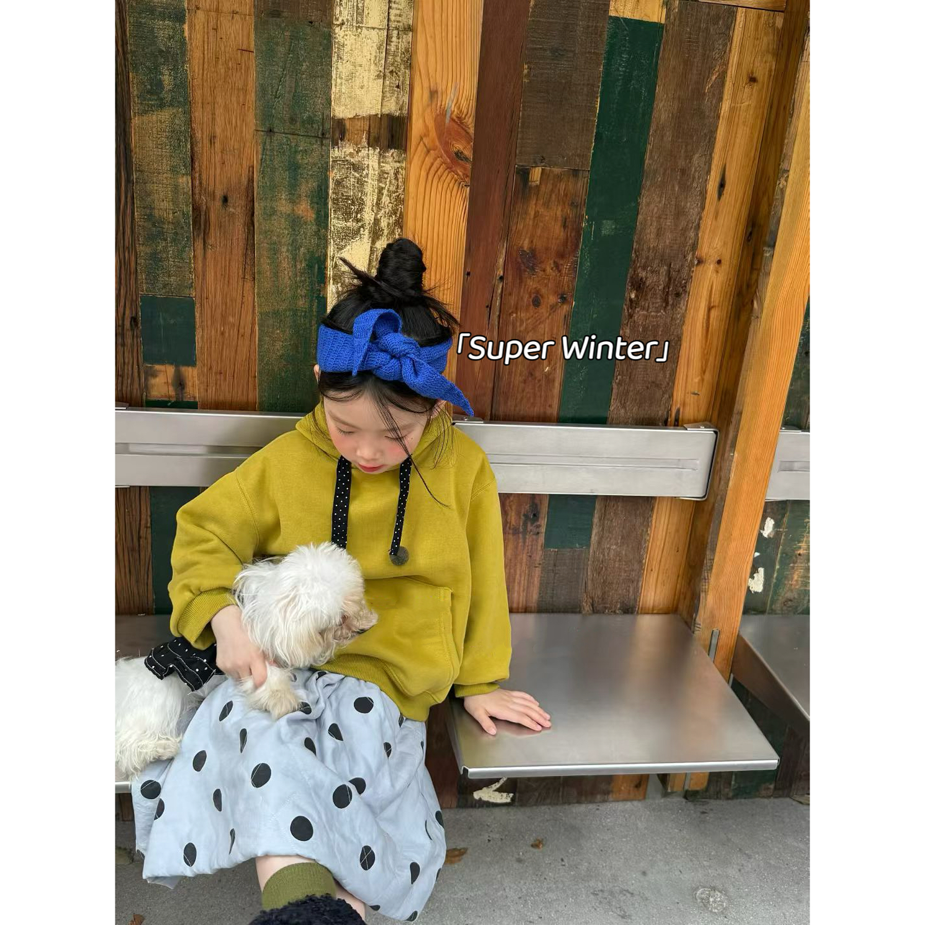 女童冬季加厚连帽卫衣