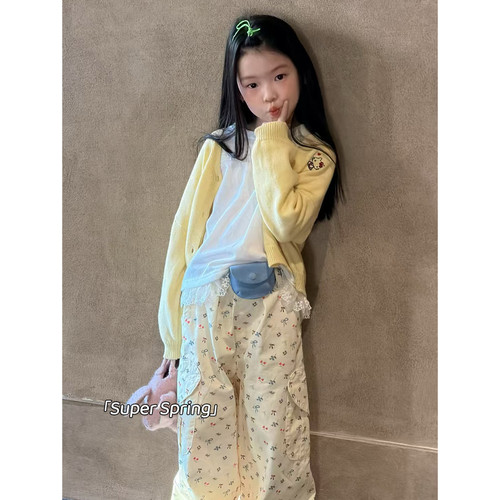 女童26春季KT刺绣针织开衫