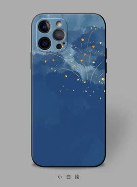 适用iphone11mini/xr/678pluse苹果12promax手机壳蓝色小星星耐脏