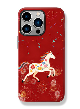 马年本命红色复古风17promax手机壳适用苹果16小米15华为nova14二合一mate70p80荣耀400菲林oppo防摔vivo原创