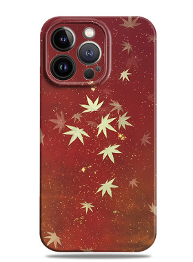 枫叶意境红色古风适用苹果15手机壳13promax菲林12小米14华为mate60高级感nova12一加oppo荣耀100全包vivo潮