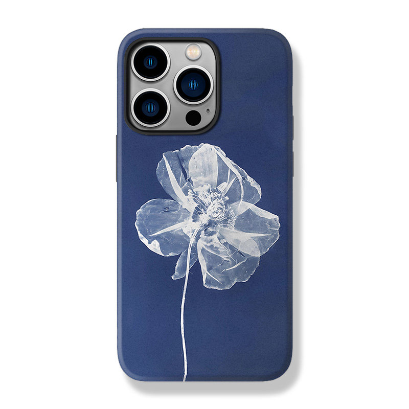 小众设计蓝色小花iphone15手机壳适用苹果14小米13华为P70双层mate60荣耀100菲林opporeno11防摔vivox90磨砂